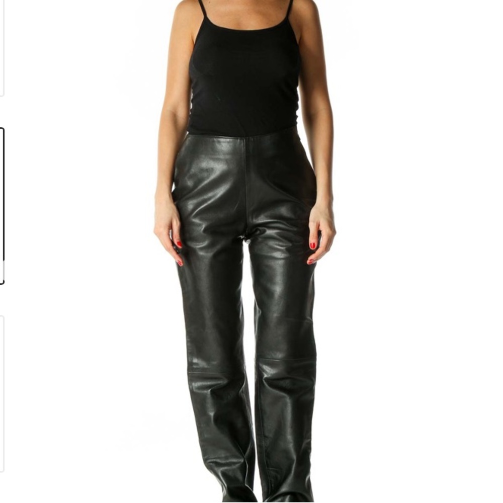 MUST GO 🥳NEW ITEM HUGO BUSCATTI  leather pants 🌸🌸 - Picture 2 of 12